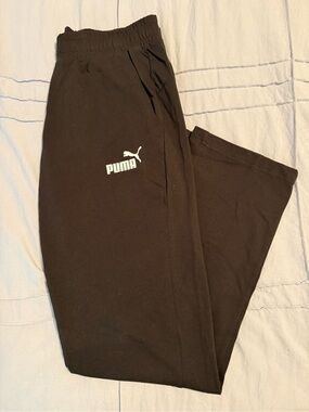 Puma Unisex Black Sweatpants - Logo Athletic Joggers
